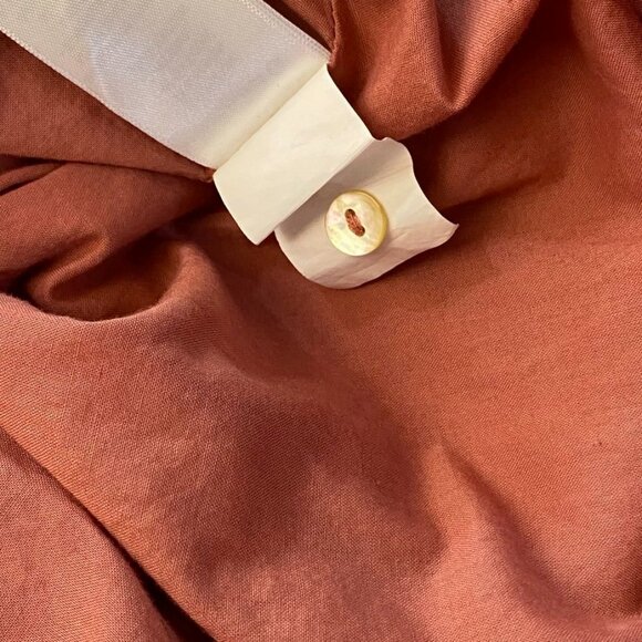 Nicole Miller New York Tiered Linen Blend Dress Mauve Sleeveless L - Picture 15 of 15